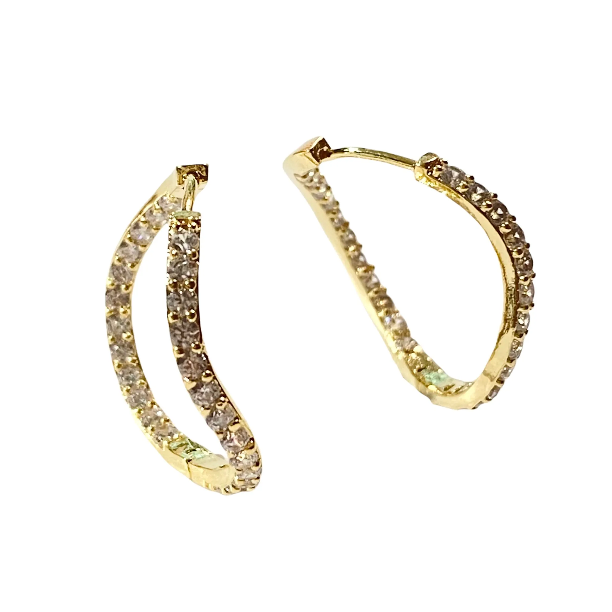 Karen Birthstone Inside Out Wavy Hoops