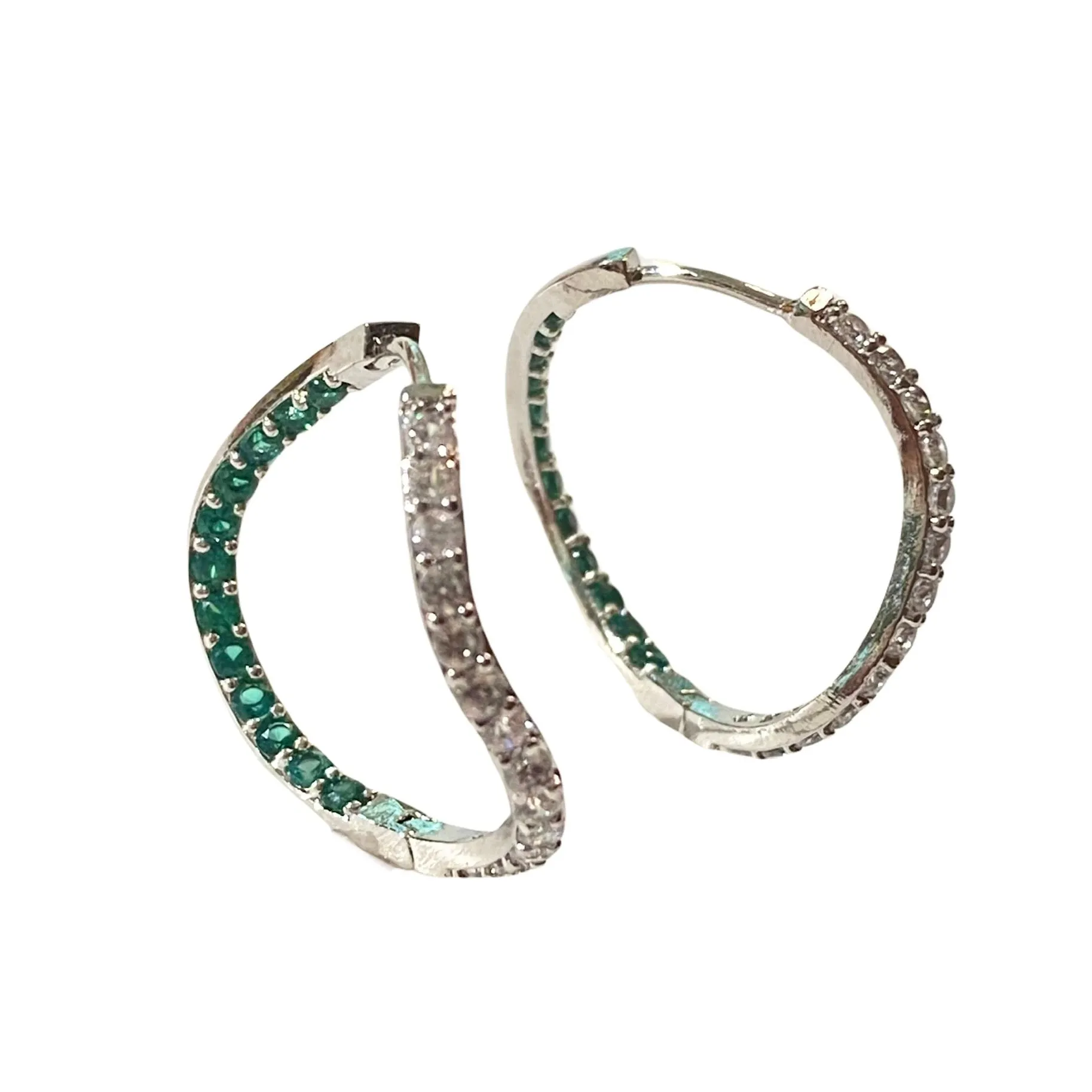 Karen Birthstone Inside Out Wavy Hoops