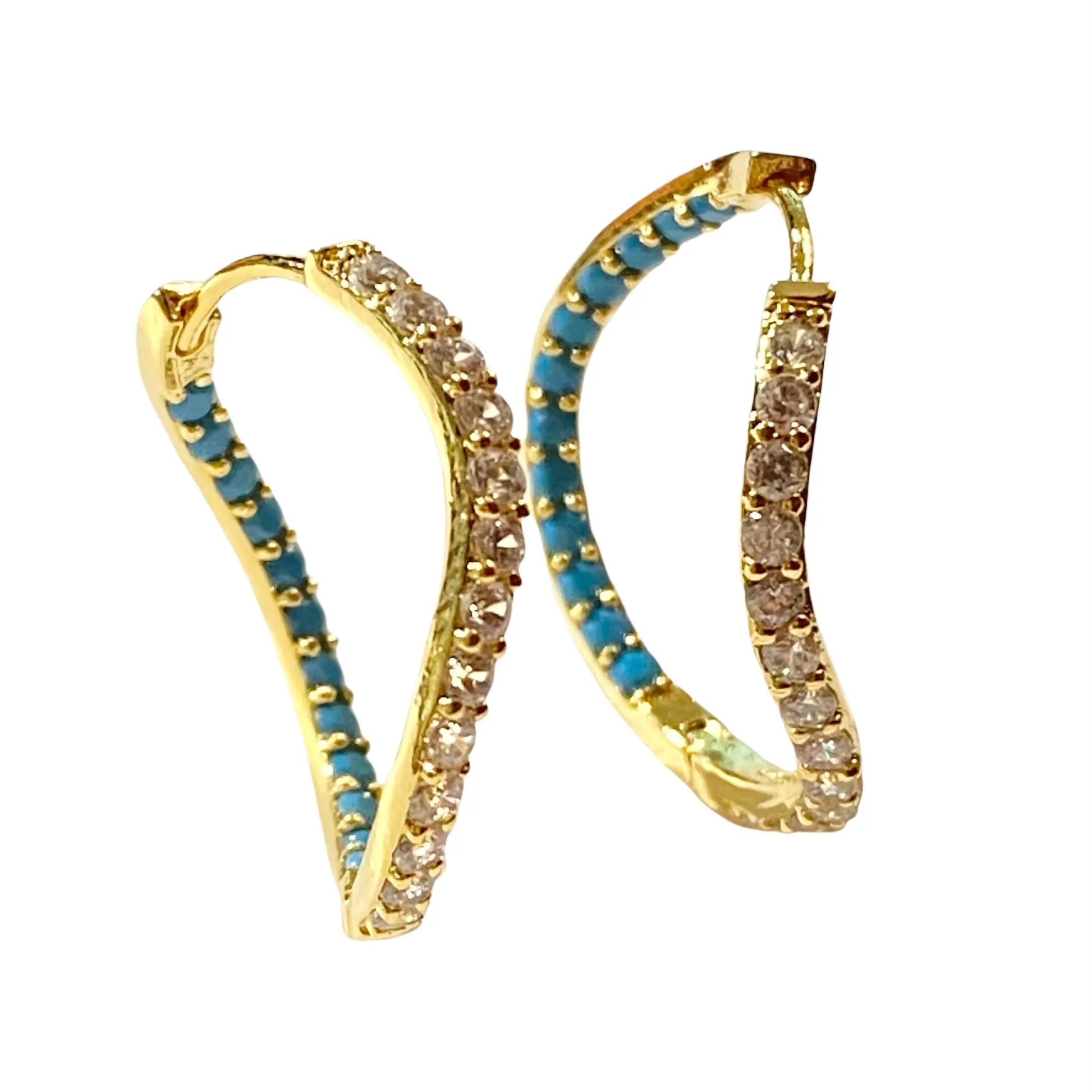 Karen Birthstone Inside Out Wavy Hoops