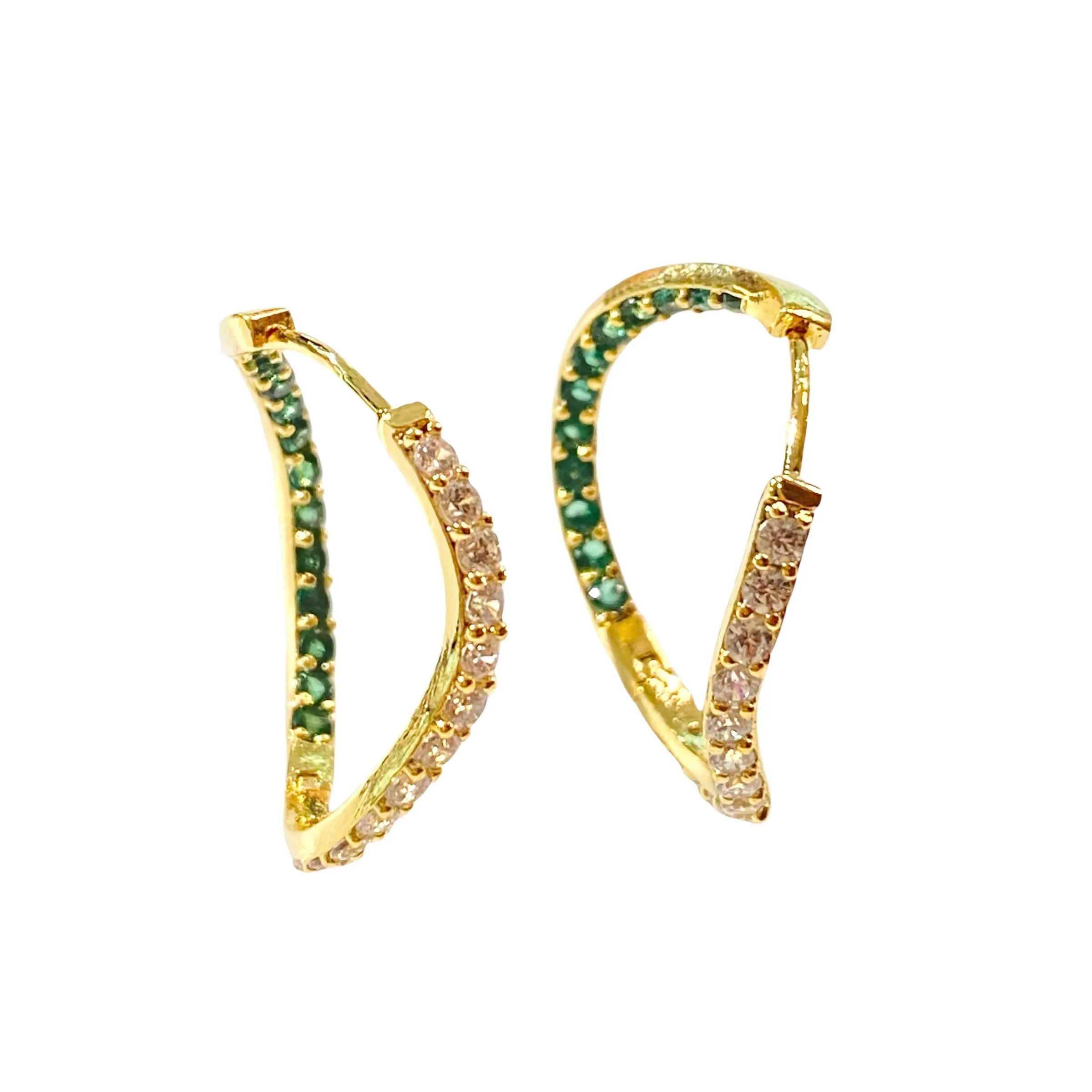 Karen Birthstone Inside Out Wavy Hoops