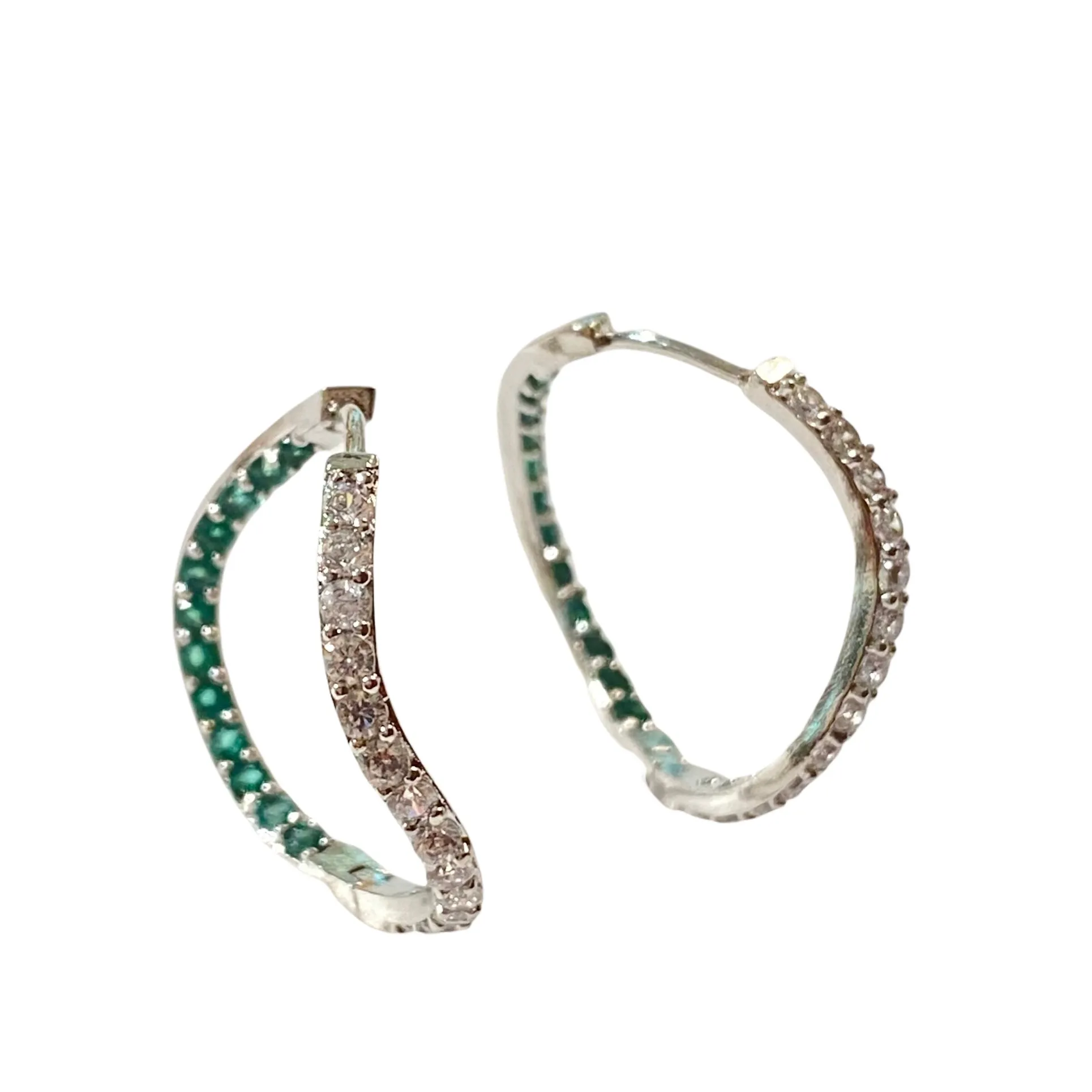 Karen Birthstone Inside Out Wavy Hoops
