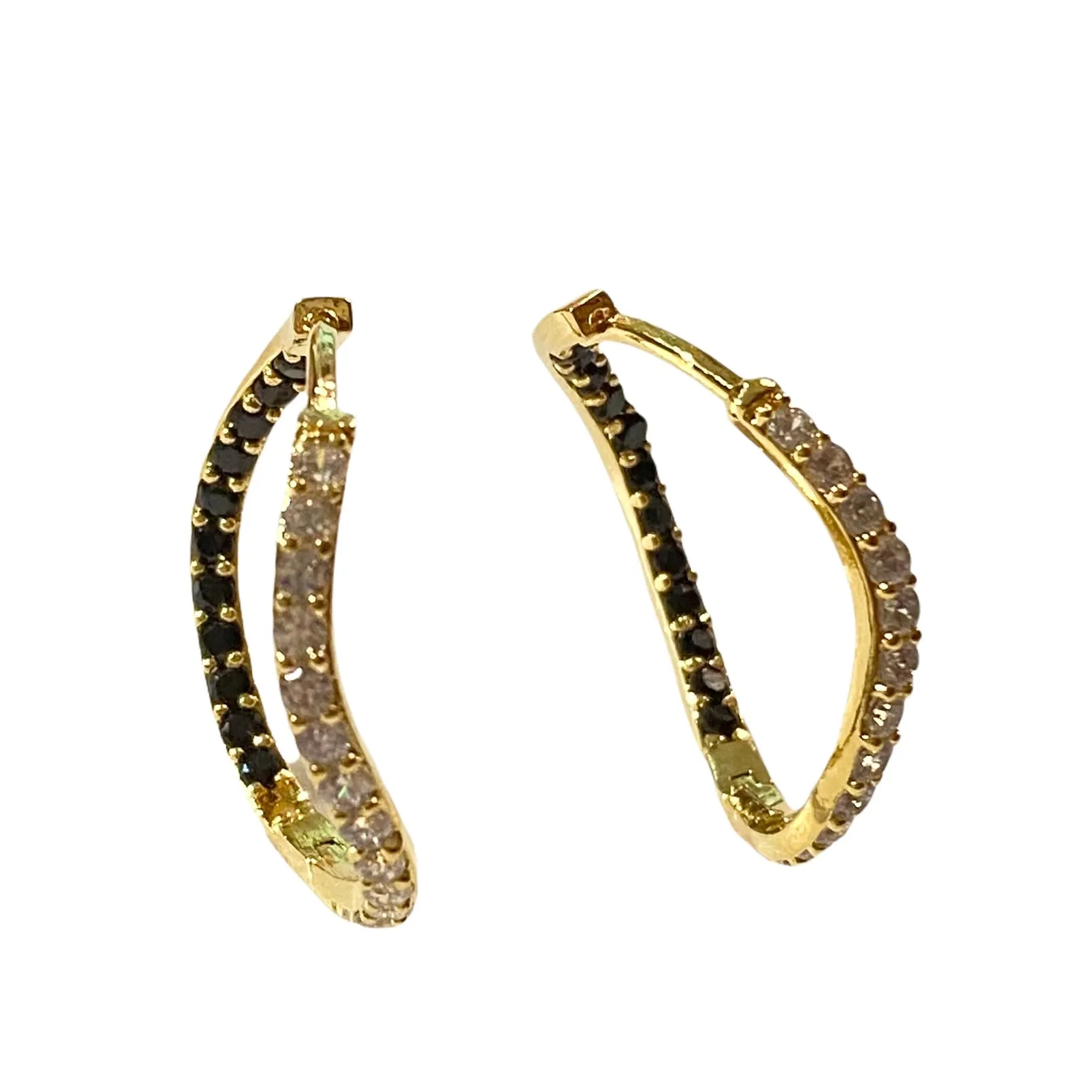 Karen Birthstone Inside Out Wavy Hoops