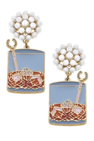 Kentucky Bourbon on the Rocks Enamel Earrings