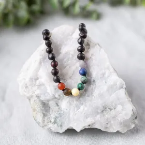 Kids | Rainbow Chakra   Raw Cherry Amber Necklace