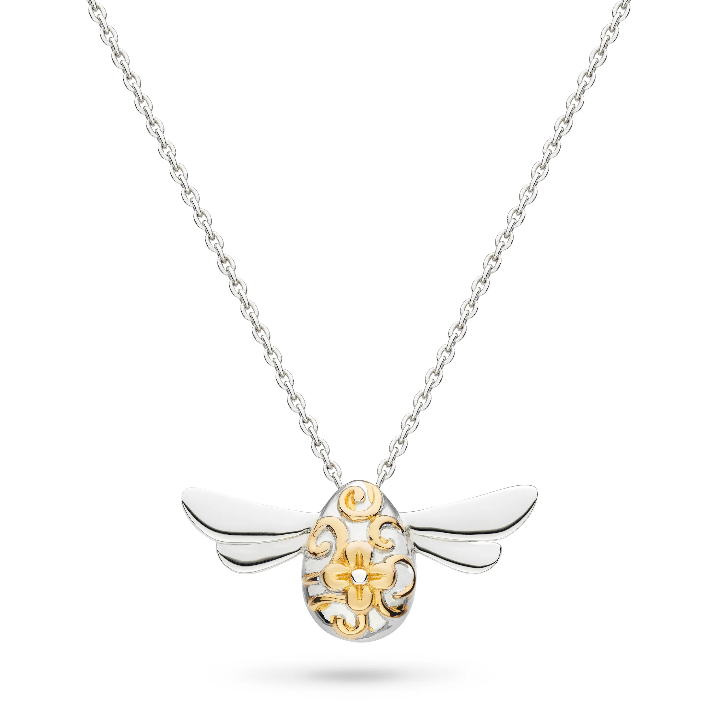 Kit Heath Sterling Silver & Gold Large Honey Bee Necklace