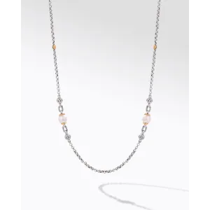 Konstantino Muse Collection Silver and Gold Pearl 2-Unit Necklace