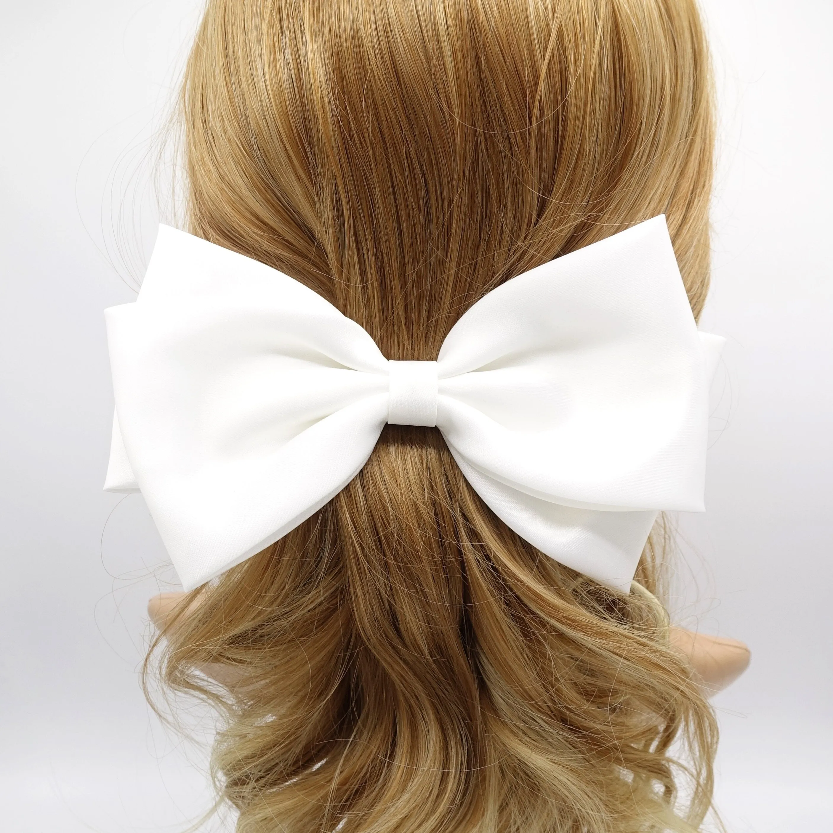 large satin hair bow, basic style hair bow for women