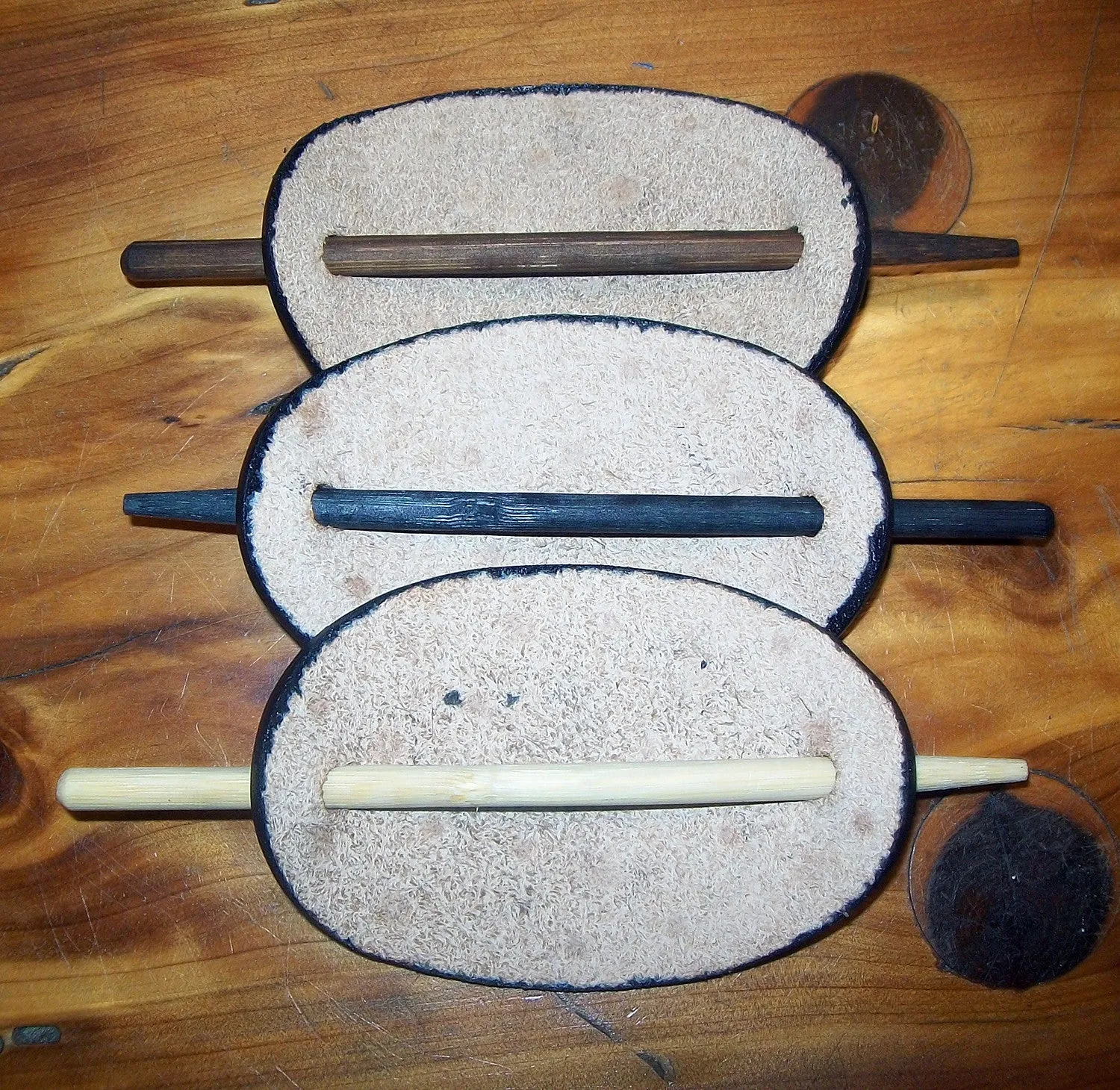 Leather Stick Barrette with Stars