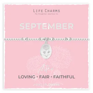 Life Charms - September Birth Flower Bracelet