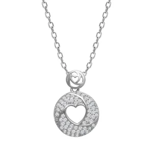 Love Heart Pendant Necklaces Link for Women  Sterling Silver
