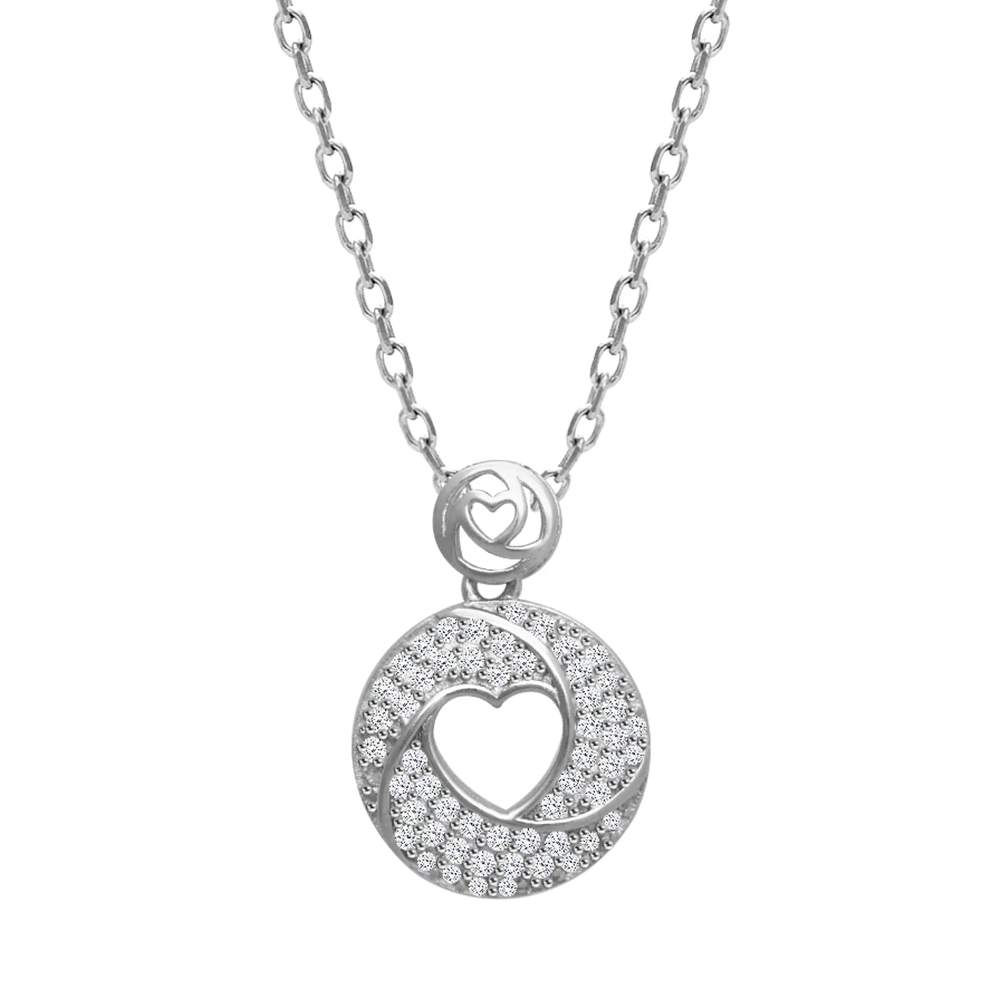 Love Heart Pendant Necklaces Link for Women  Sterling Silver