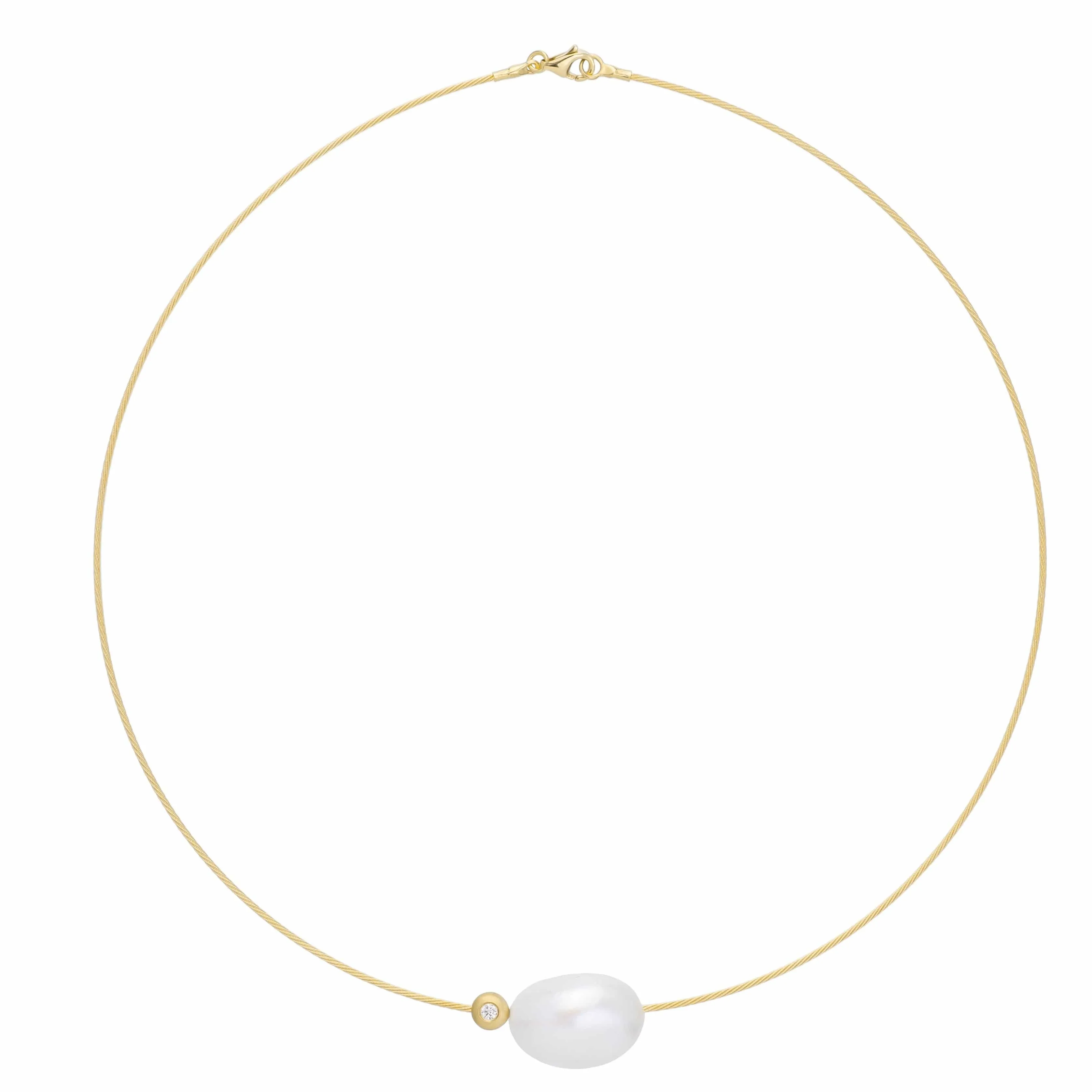 Luster Collection 14KT White Gold  Pearl & Diamonds Pendant Necklace