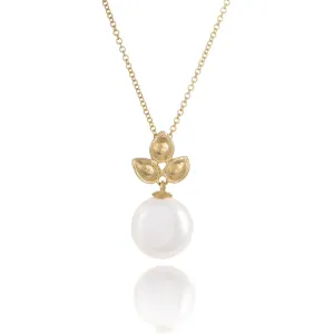 Luster Collection 14KT Yellow Gold  Pearl Pendnat Necklace