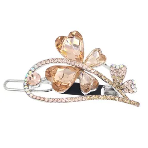 LUX Silver Finish Zircon & Czech Rhinestone Butterfly Hair Clip [pc]