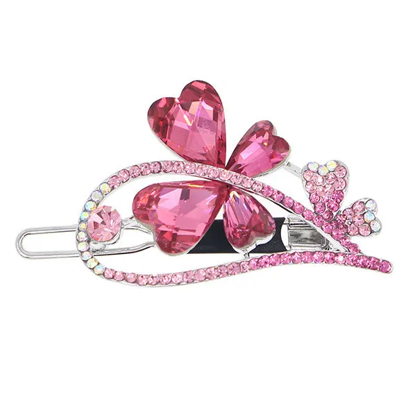 LUX Silver Finish Zircon & Czech Rhinestone Butterfly Hair Clip [pc]