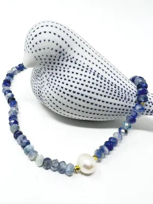 Maja Fresh water Pearl & Kyanite Necklace