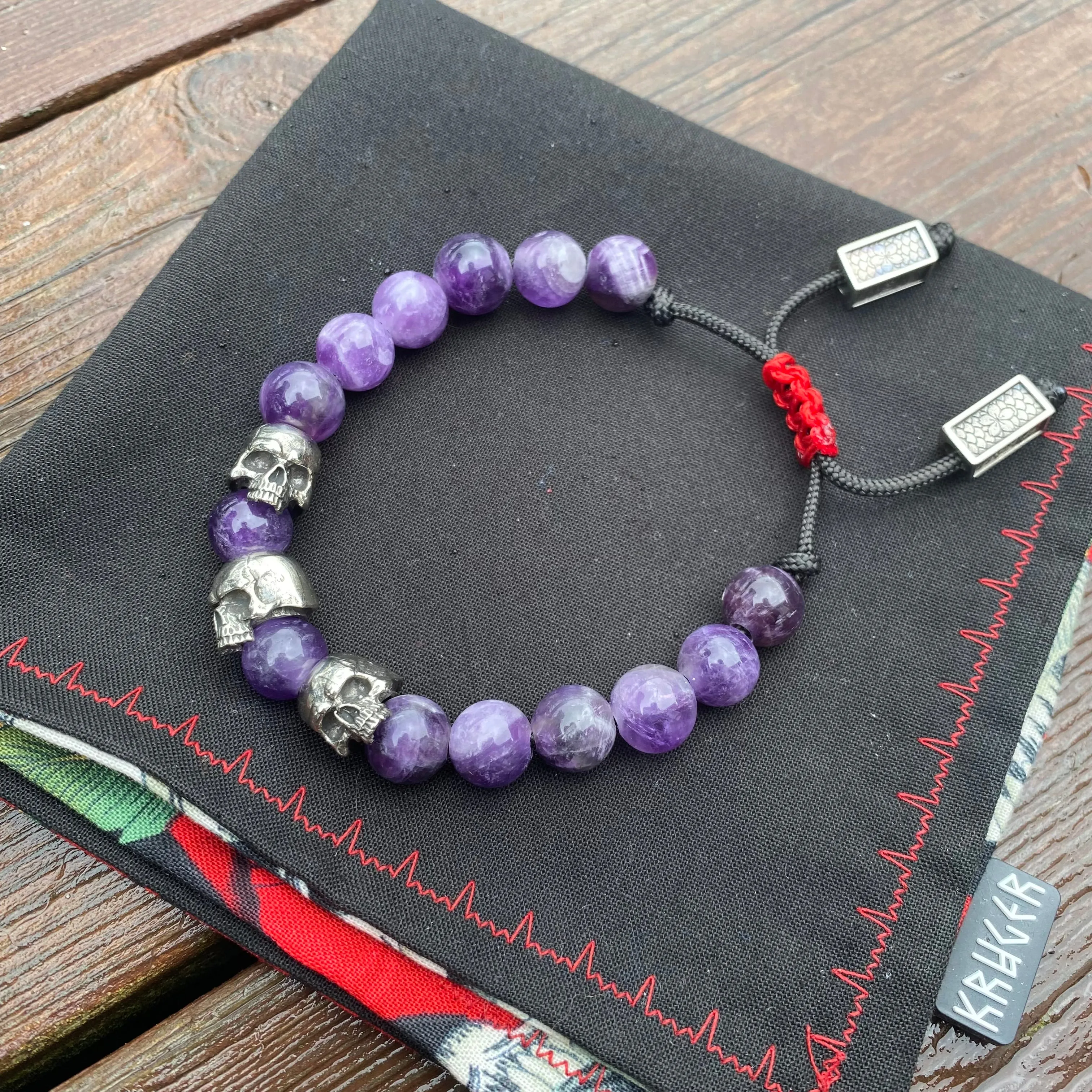 Memento Mori amethyst bracelet