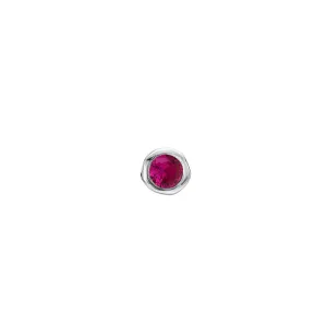 Men's Single 3mm Red Ruby Dewdrop Stud