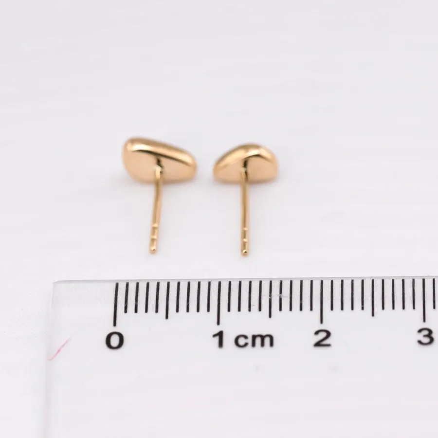 Minimalist Free Shaped Australian Doublet Opal Stud Earrings 18K Yellow Gold
