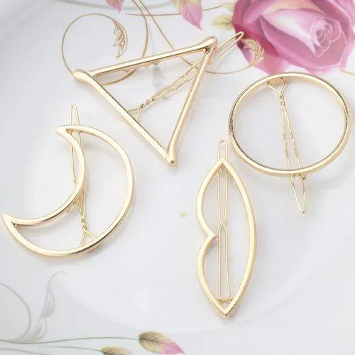 Minimalist Geometric Metal Barrette Hair Clip