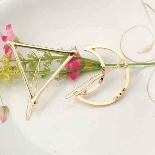 Minimalist Geometric Metal Barrette Hair Clip