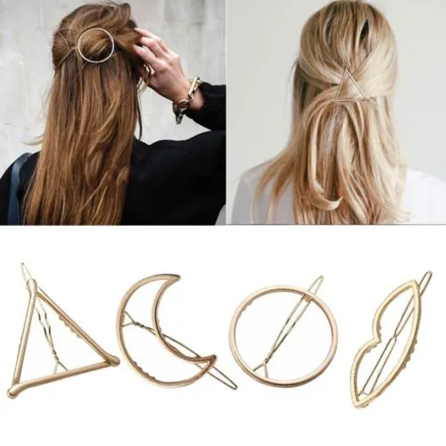 Minimalist Geometric Metal Barrette Hair Clip