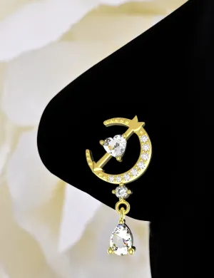 Moon Dangle Nose Ring – Gold Nose Piercing Diamond Nose Jewelry