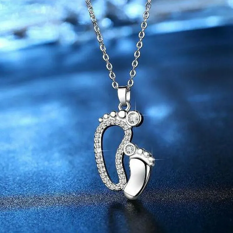 Mother and Child Footprints Necklace