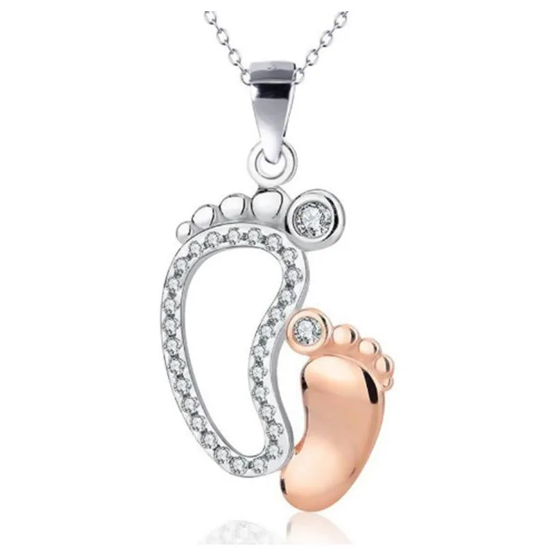 Mother and Child Footprints Necklace