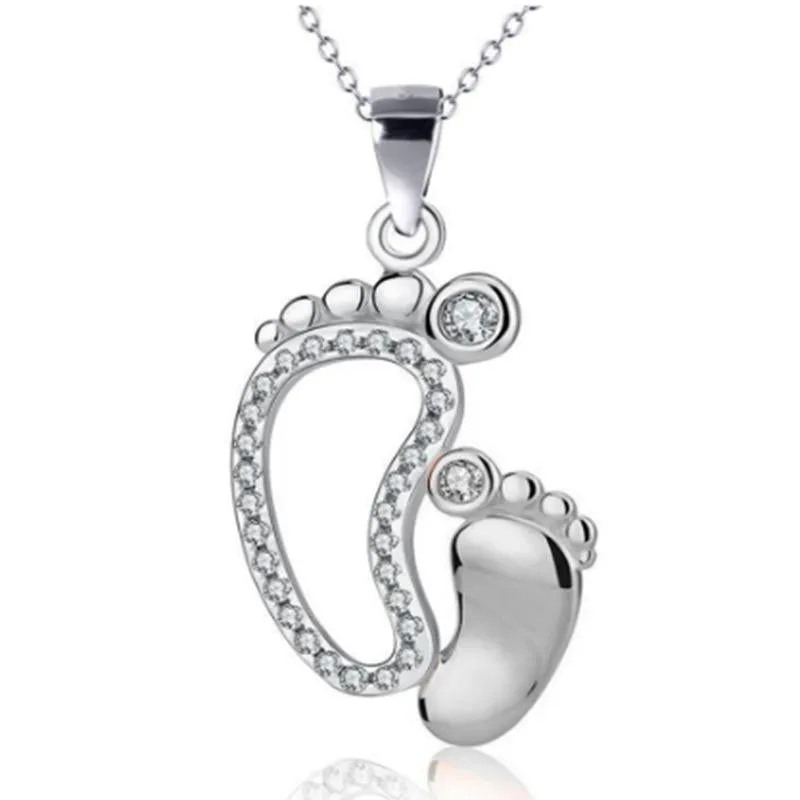 Mother and Child Footprints Necklace