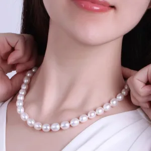 Natural freshwater pearl necklace 925 sterling silver clasp