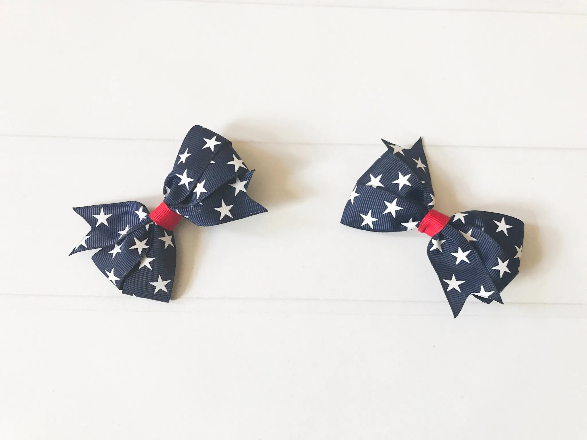 Navy Blue Patriotic Hair Bows I The Enchanted Magnolia