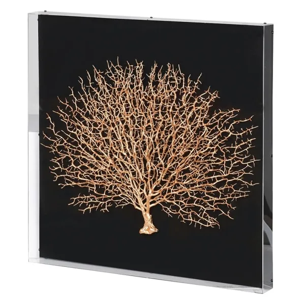 New England Gold Coral Effect Box Wall Art