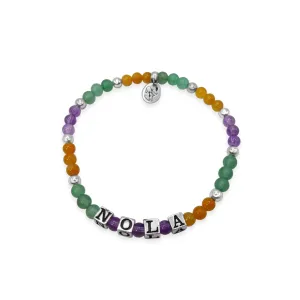 NOLA Mardi Gras Signature Gemstone Stretch Bracelet