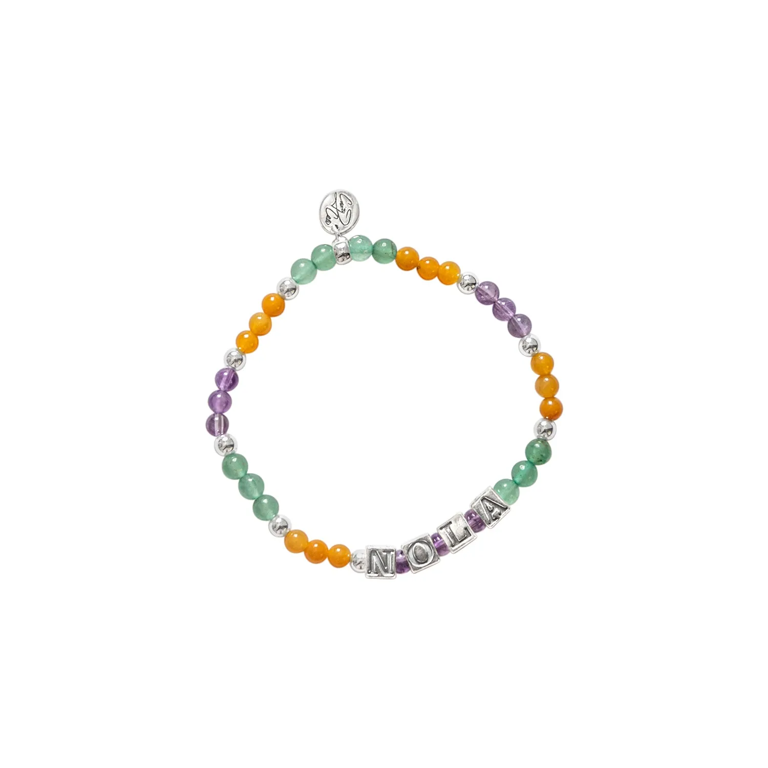 NOLA Mardi Gras Signature Gemstone Stretch Bracelet