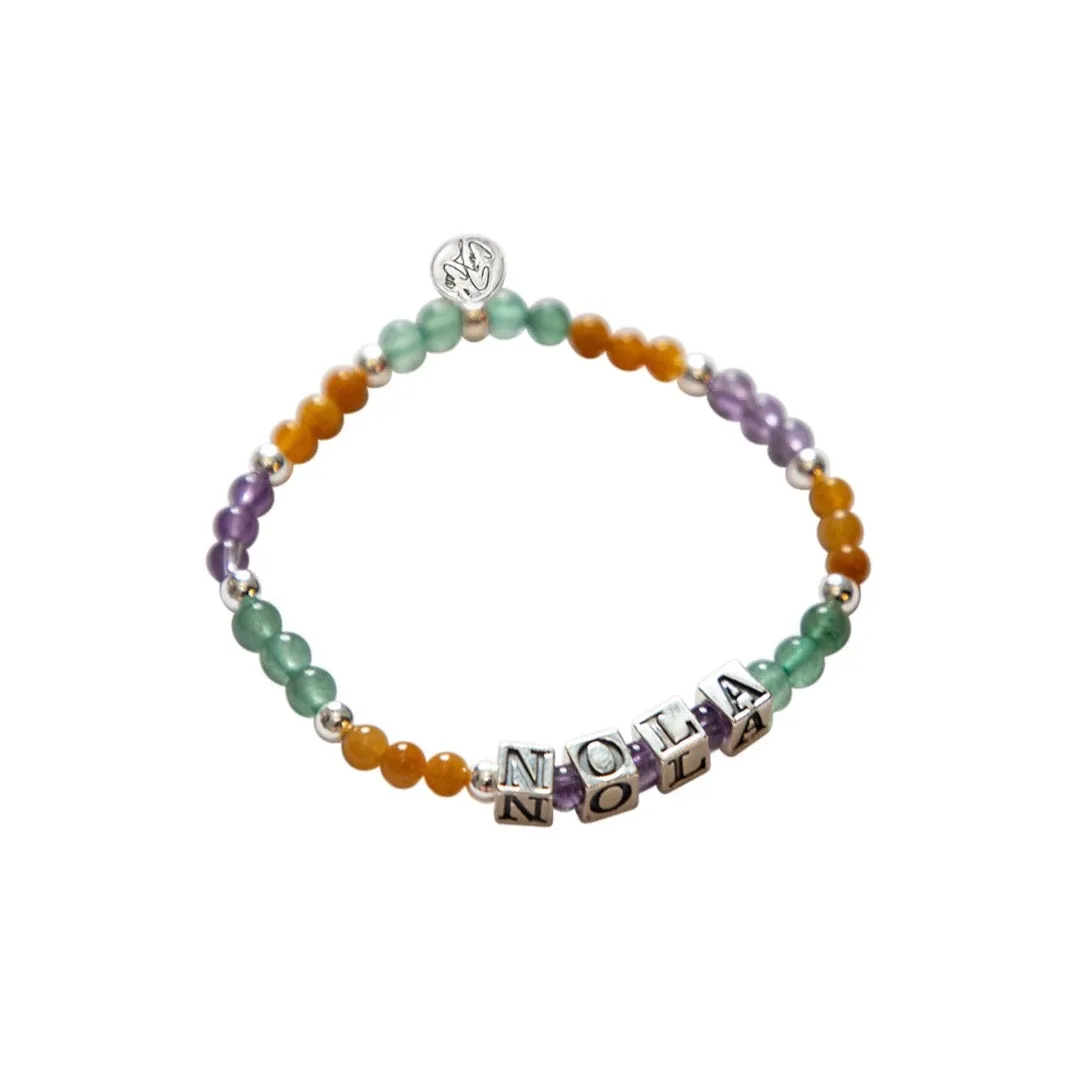 NOLA Mardi Gras Signature Gemstone Stretch Bracelet