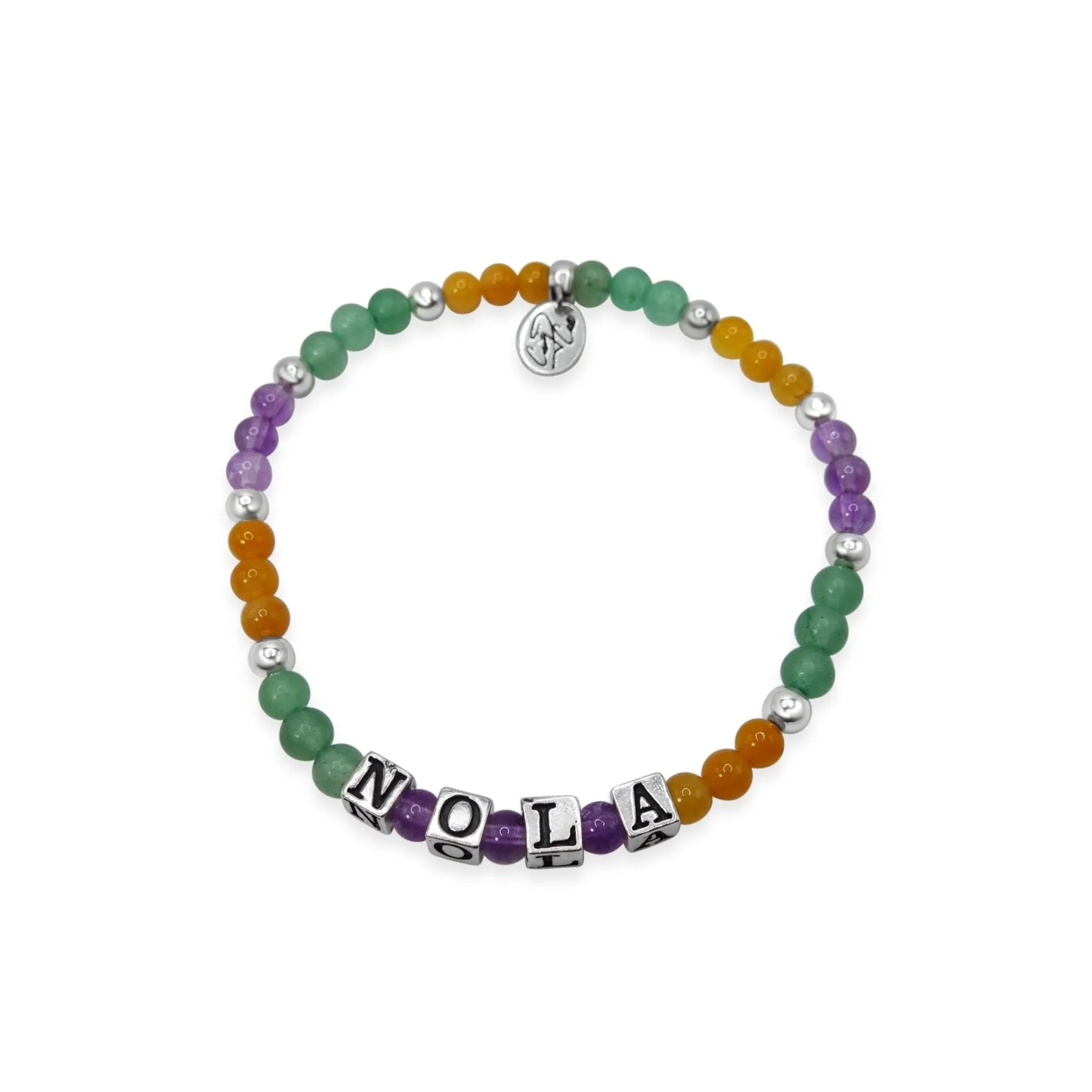 NOLA Mardi Gras Signature Gemstone Stretch Bracelet