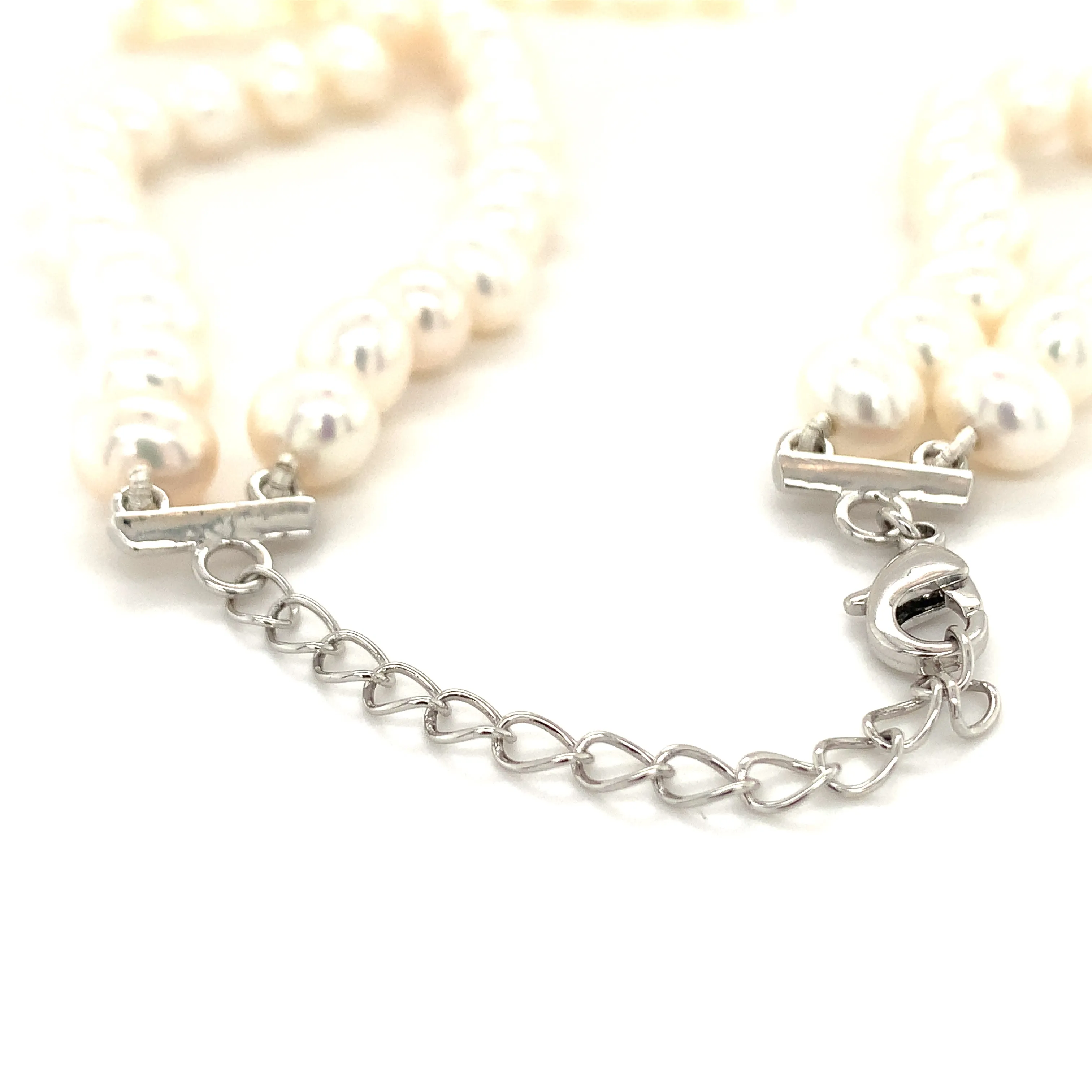 Noriko Pearl Double Strand Necklace with Sterling Silver Adjustable Catch