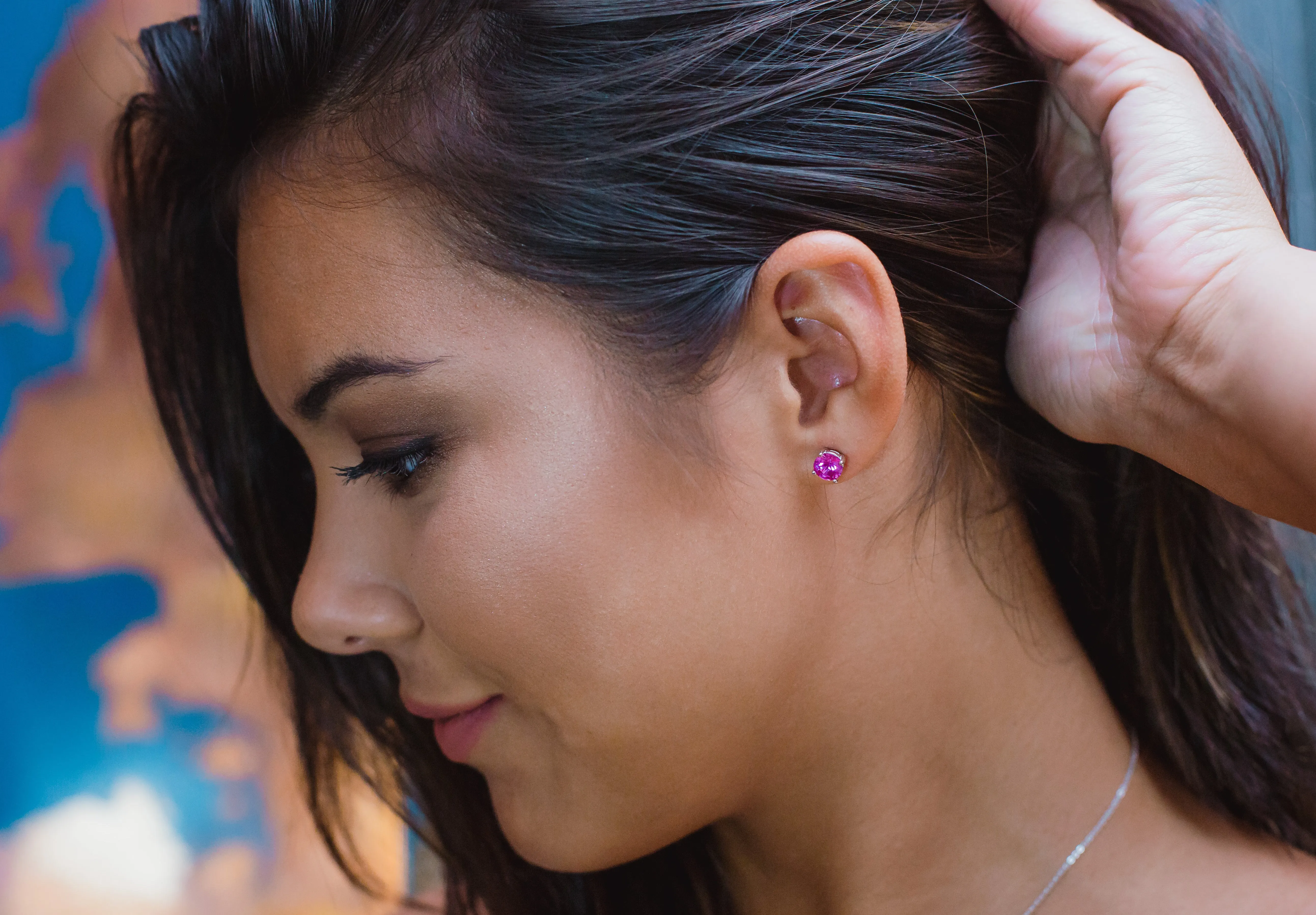 October Birthstone Earrings - Pink Tourmaline
