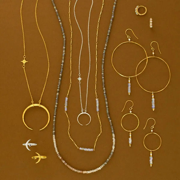 Opal Fine Line Hoops - Large