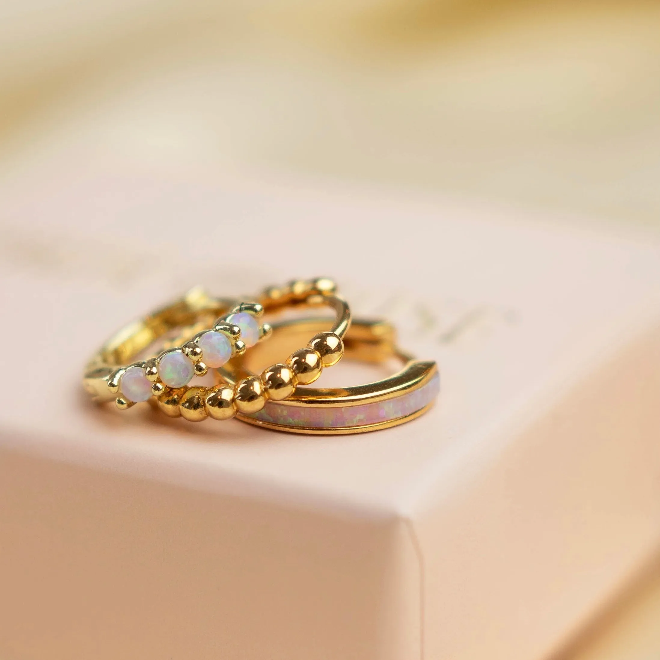 Opal Hoop Earring