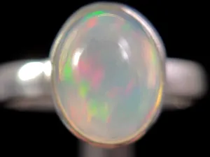 OPAL RING - Sterling Silver, Size 8.5 - Dainty Opal Ring, Opal Jewelry, Welo Opal, 49255