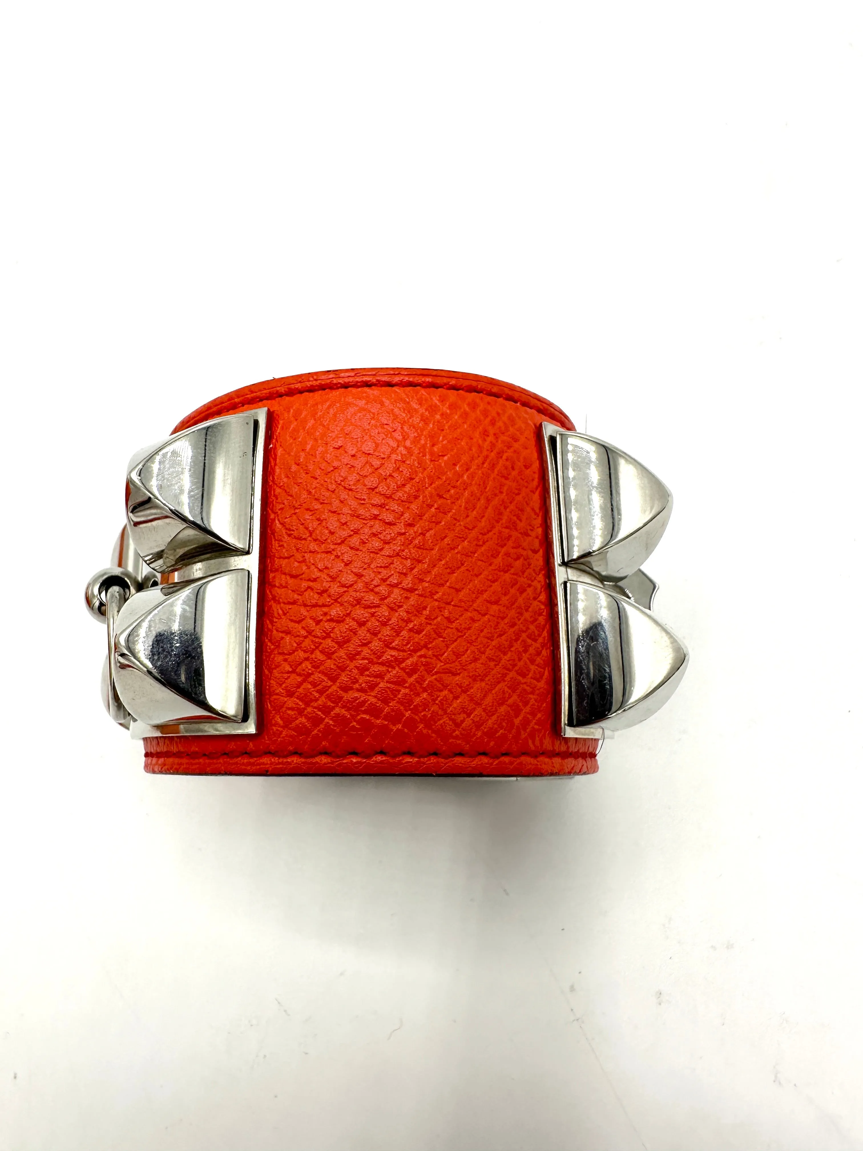 Orange Epsom Palladium HW Stud Bracelet