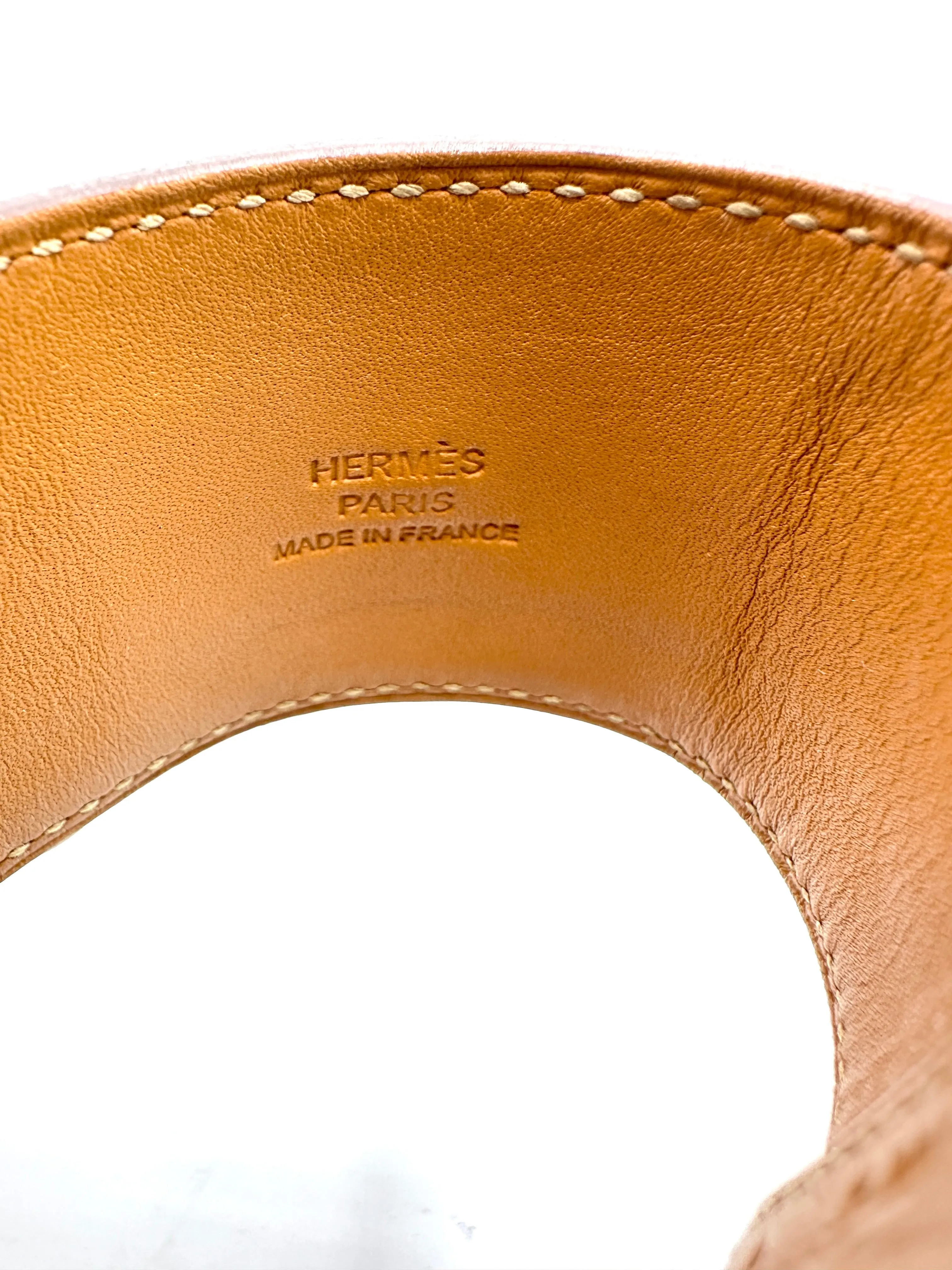 Orange Epsom Palladium HW Stud Bracelet