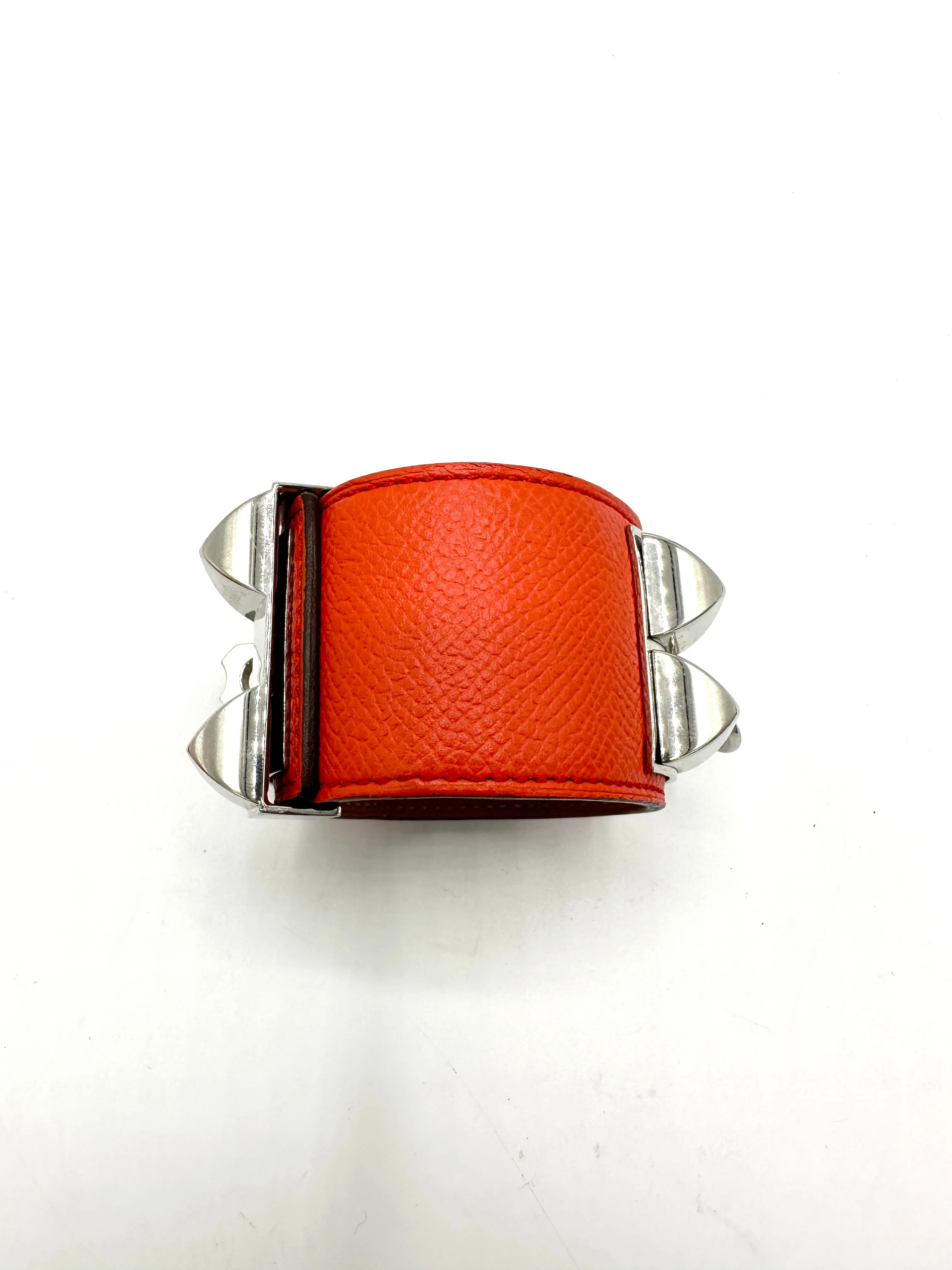 Orange Epsom Palladium HW Stud Bracelet