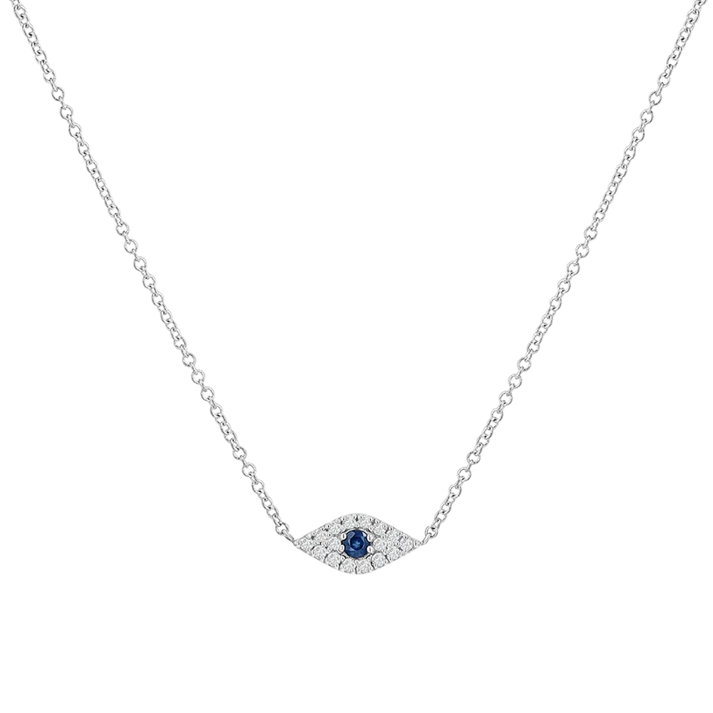 Pave Diamond Evil Eye Necklace