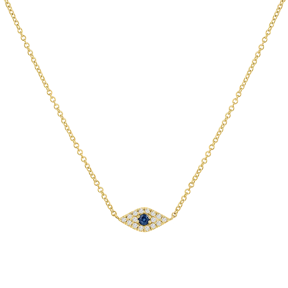 Pave Diamond Evil Eye Necklace