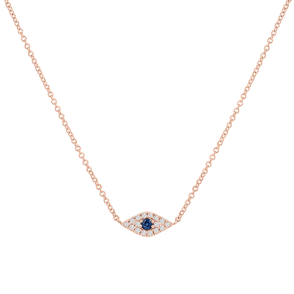 Pave Diamond Evil Eye Necklace