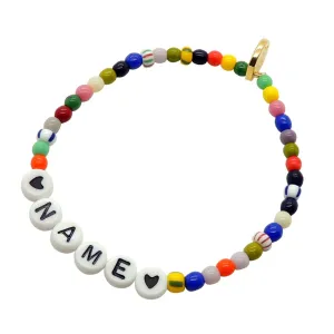 Personalised Name Balagan Glass Bead Bracelet