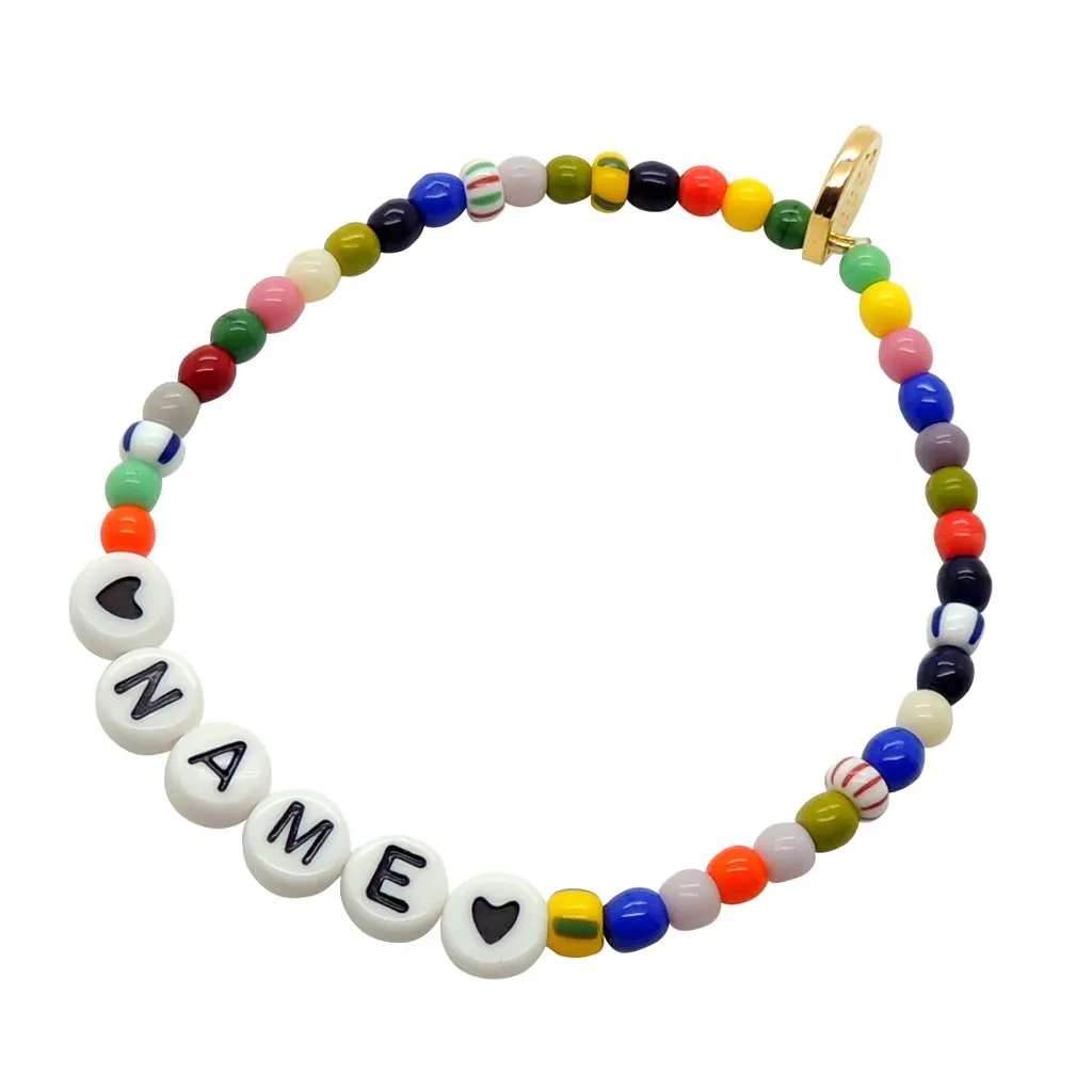 Personalised Name Balagan Glass Bead Bracelet